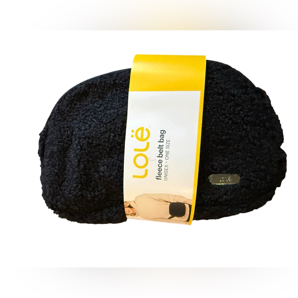 Lole Black Fleece Belt Bag Nwt